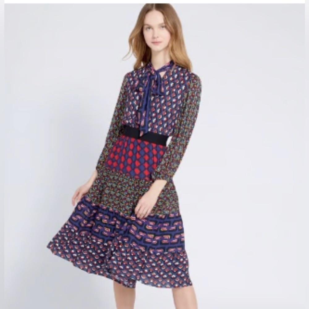Alice + Olivia Multicolor Long Sleeve Dress - Picture 2 of 5